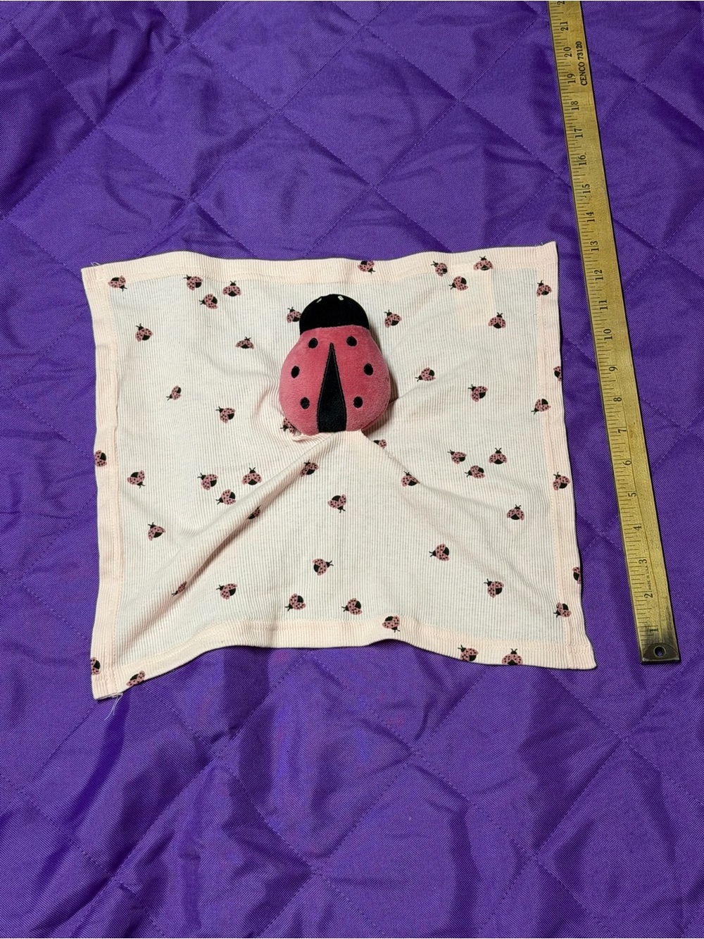 Pink Ladybug Lovey Security Blanket lovey